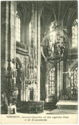 nürnberg, sacramentshäuschen mit dem englischen gruss in der st. lorenzkirche