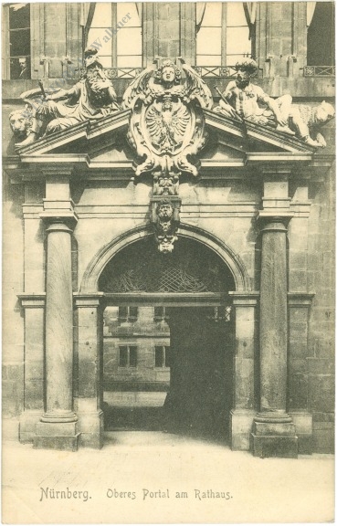nürnberg, oberes portal am rathaus