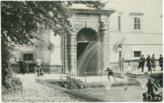 salzburg, schloss hellbrunn, regengrotte