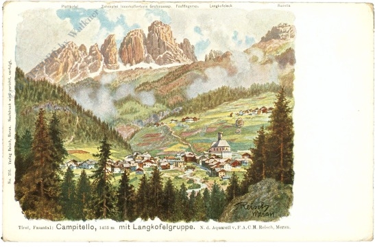 campitello mit langkofelgruppe campitello mit langkofelgruppe