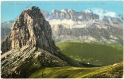 dolomiti, sasso beccie an der pardoijochstraße mit sella
