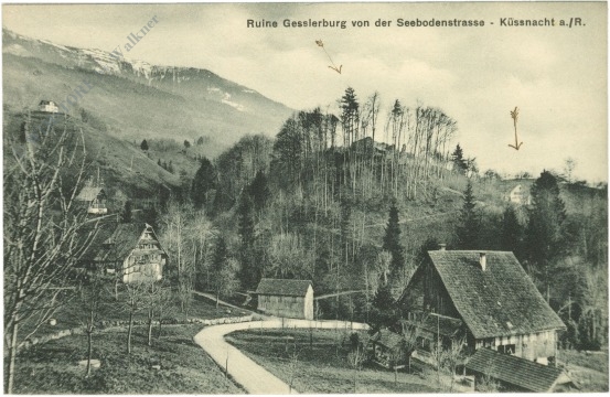 küssnacht, ruine gesslerburg von der seebodenstrasse
