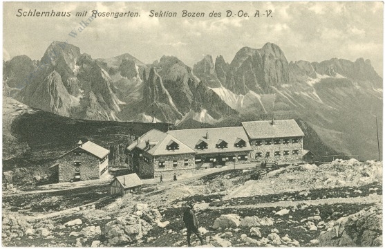 völs am schlern, schlernhaus mit rosengarten