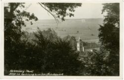 markt falkenberg, blick v.d. carlsburg zum schiffshebewerk