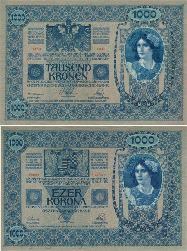 Österreich, franz josef i., 1000 kronen 2. jänner 1902, serie 1345, p 08; 1