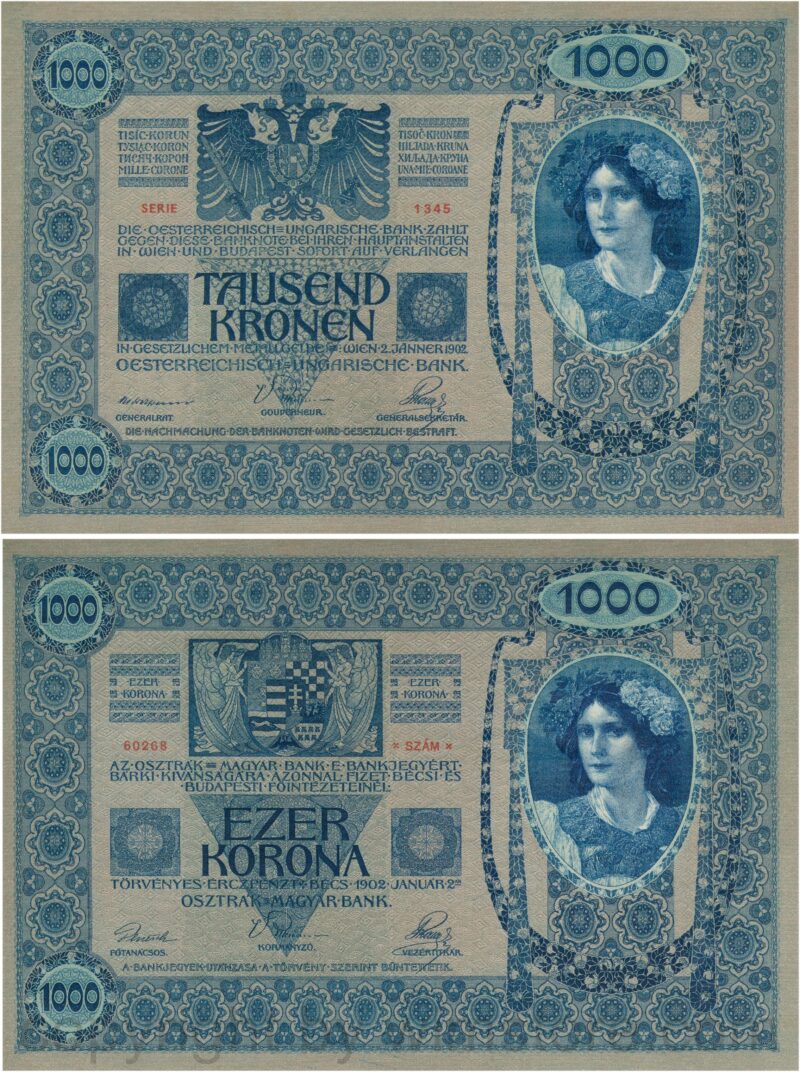 Österreich, franz josef i., 1000 kronen 2. jänner 1902, serie 1345, p 08; 1