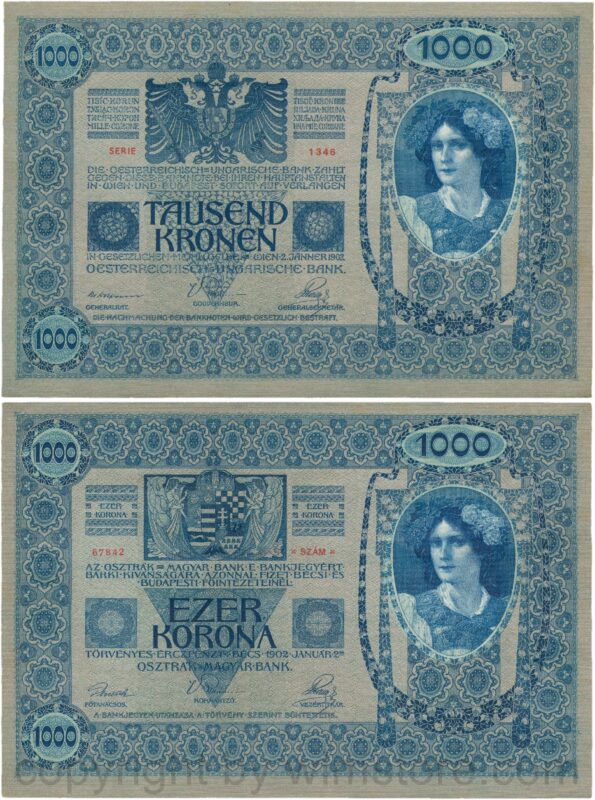 Österreich, franz josef i., 1000 kronen 2. jänner 1902, serie 1345, p 08; 1 (kopie)