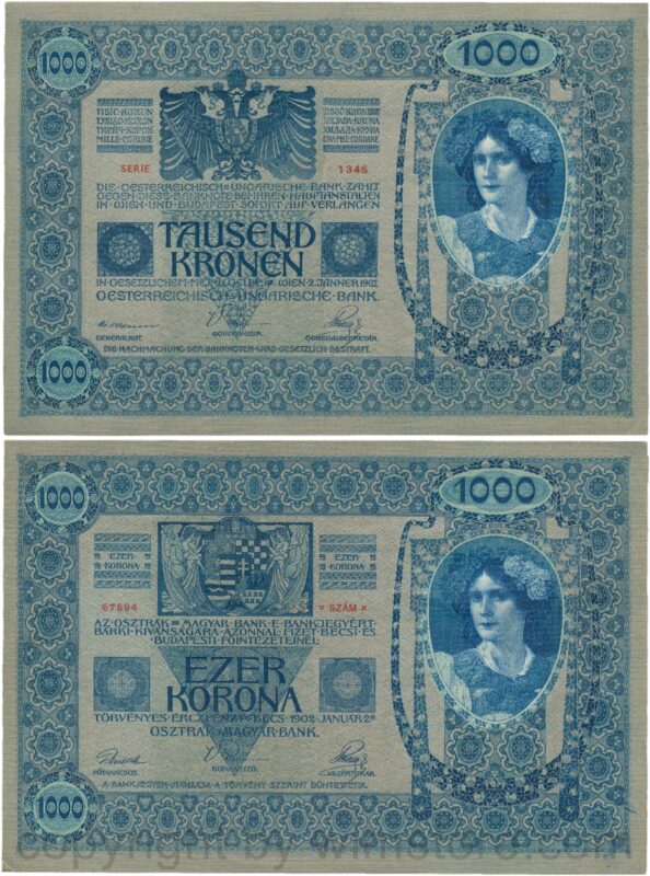 Österreich, franz josef i., 1000 kronen 2. jänner 1902, serie 1345, p 08; 1
