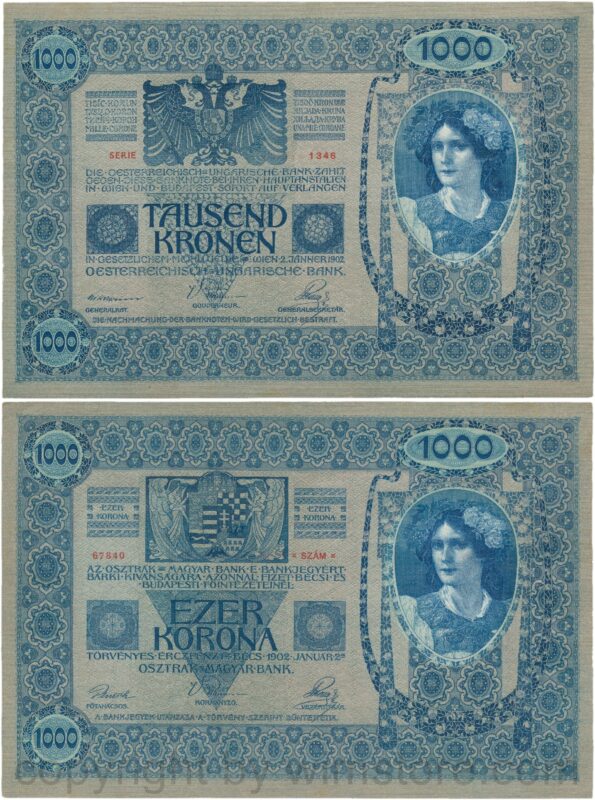 Österreich, franz josef i., 1000 kronen 2. jänner 1902, serie 1345, p 08; 2 (kopie)