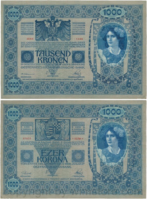 Österreich, franz josef i., 1000 kronen 2. jänner 1902, serie 1345, p 08; 2 (kopie)