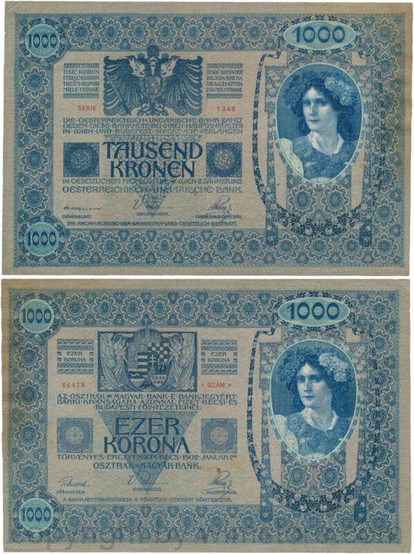 Österreich, franz josef i., 1000 kronen 2. jänner 1902, serie 1345, p 08; 2 (kopie)
