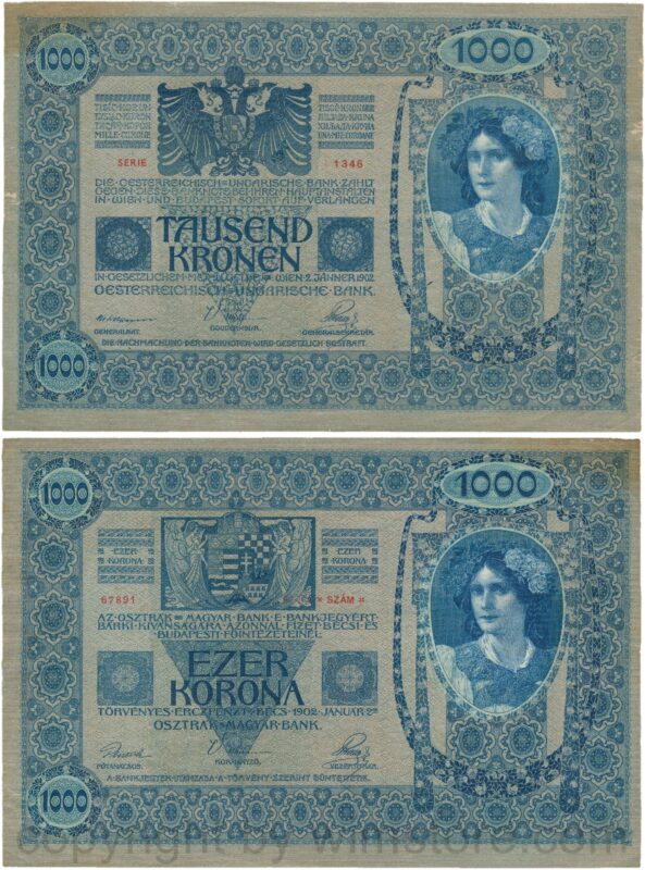 Österreich, franz josef i., 1000 kronen 2. jänner 1902, serie 1345, p 08; 4