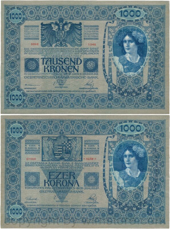 Österreich, franz josef i., 1000 kronen 2. jänner 1902, serie 1345, p 08; 4