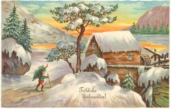 weihnachten, verschneite mühle