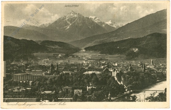 innsbruck, gegen süden mit serles
