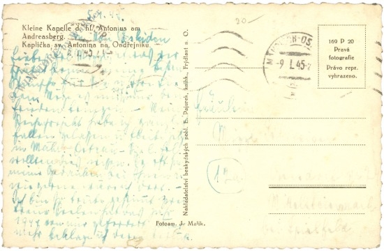 kuncice pod ondrejnikem, kleine kapelle d. hl. antonius am andreasberg