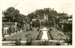 salzburg, schloss mirabell, mirabellgarten mit dom und festung