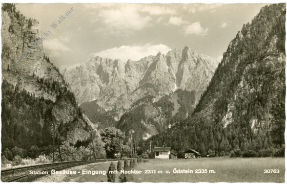 gesäuse, station, eingang mit hochtor und Ödstein