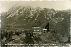 haus im ennstal, krummholzhütte am hauser kaibling mit dachstein