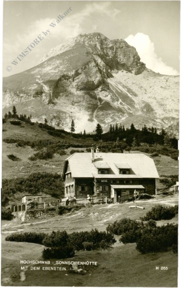 hochschwab, sonnenschienhütte mit dem ebenstein