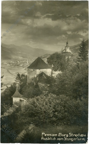 lassing, pension burg strechau, ausblick vom hungerturm