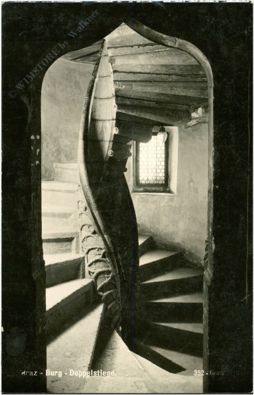 graz, burg, doppelstiege
