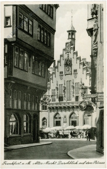 frankfurt am main, alter markt, durchblick auf den römer