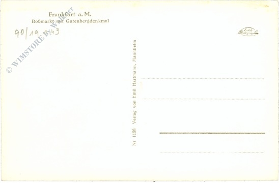 frankfurt am main, roßmarkt mit gutenbergdenkmal