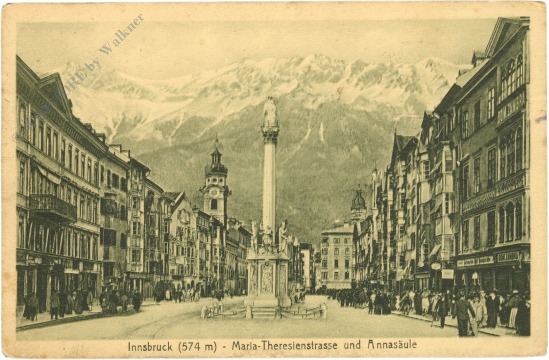 innsbruck, maria theresiastrasse und annasäule