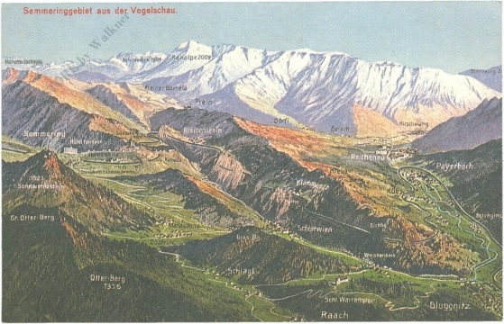 semmering, semmeringgebiet aus der vogelschau