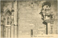 basel, münster, detail: der heilige martin