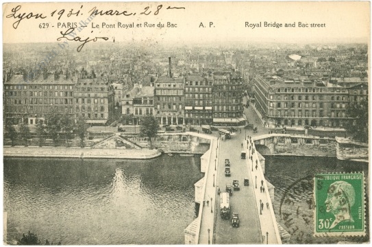 paris, royal bridge and bac street
