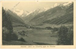 schönberg, blick von schönberg gegen die gletscher, stubaital