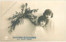 neujahr, kinder und zweig