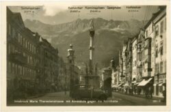 innsbruck, maria theresienstrasse mit annasäule gegen nordkette