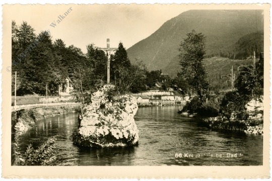 bad ischl, kreuz im fluss