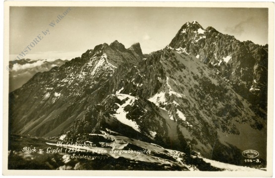 innsbruck, hafelekarbahn, blick v. gipfel gegen seegrubenspitze