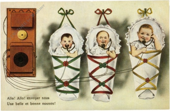 telefonierende babys: schickt uns ein schönes und gutes kindermädchen