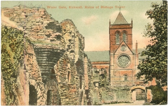 kirkwall,, water gate, ruins of bishops tower kirkwall,, water gate, ruins of bishops tower
