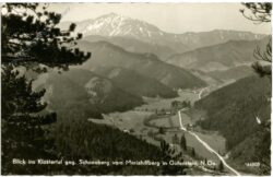 gutenstein, blick ins klostertal gegen schneeberg vom mariahilfberg