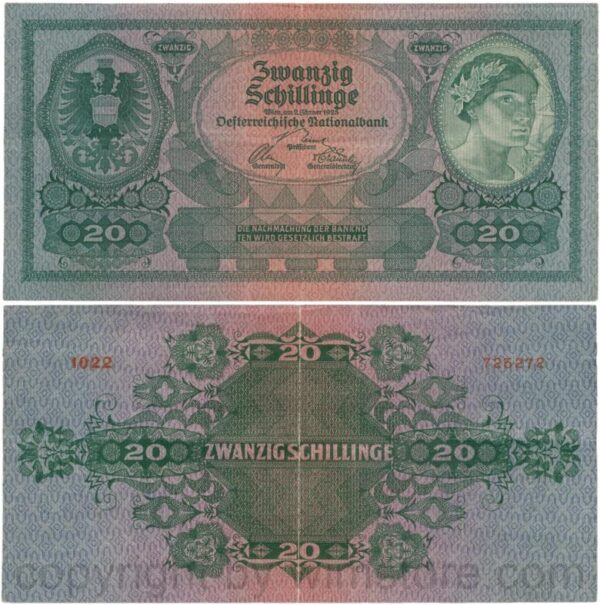 Österreich, 1. republik, p090, 20 schilling 1925; 4
