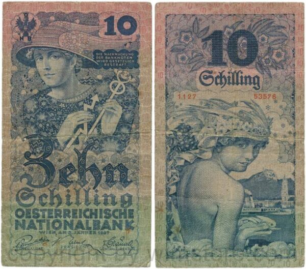 Österreich, 1. republik, p094, 10 schilling 1925; 5