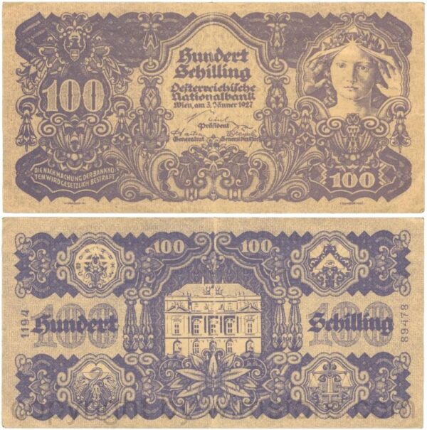 Österreich, 1. republik, p097, 100 schilling 1925; 5