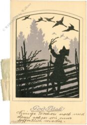 ostern, scherenschnitt mädchen mit enten
