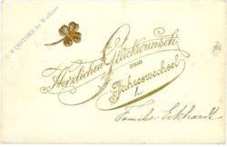 neujahr, kleeblatt in gold