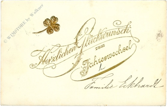 neujahr, kleeblatt in gold neujahr, kleeblatt in gold