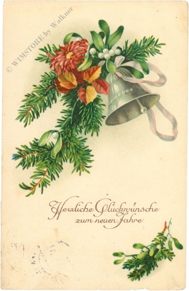 neujahr, gesteck mit glocke neujahr, gesteck mit glocke