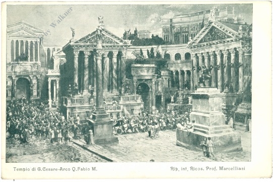 rom, tempio di g. cesarer arco q. fabio m.