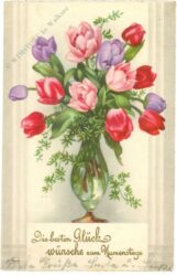 namenstag, tulpenstrauß in einer vase