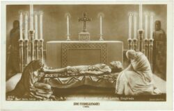 die nibelungen, teil i, kriemhild und brunhild an der leiche siegfrieds